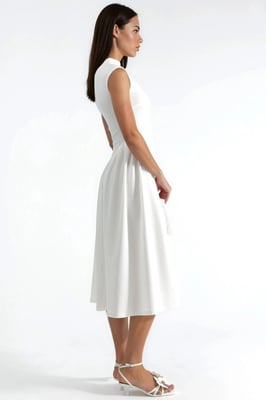 Texturiertes Panel-Midi-Kleid