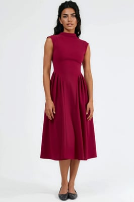 Texturiertes Panel-Midi-Kleid