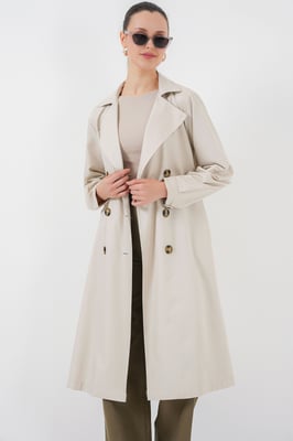 Doppelt breiter langer Trenchcoat