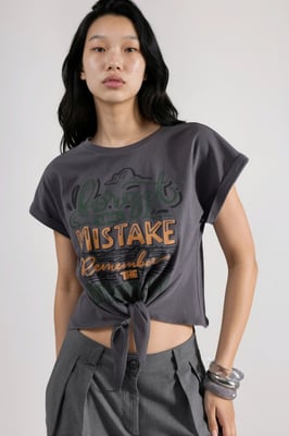 Bedrucktes Crop-Top-T-Shirt