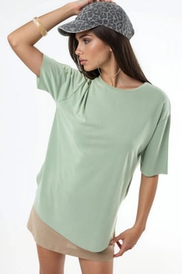 Lockere Passform Rundhals-T-Shirt