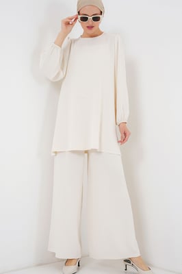 Tunika & Weitbeinige Hose Zwei-Teiler Set