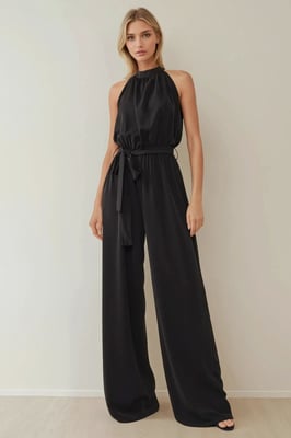 Weit geschnittener Jumpsuit mit Halterneck