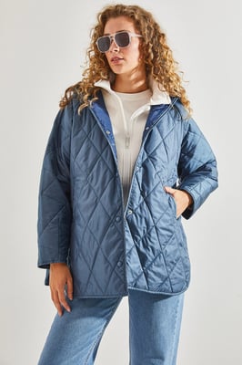 Kapuze Übergroße Steppjacke
