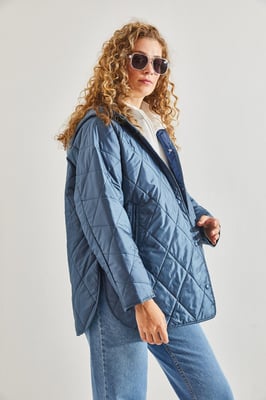 Kapuze Übergroße Steppjacke