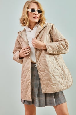 Kapuzenshirt Oversized gesteppte Jacke