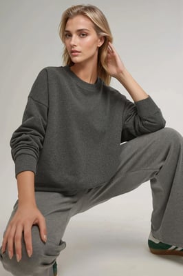Übergroßer Rundhals-Basic-Sweatshirt
