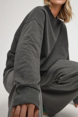 Übergroßer Rundhals-Basic-Sweatshirt