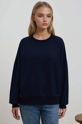 Übergrößiges Rundhals-Basic-Sweatshirt