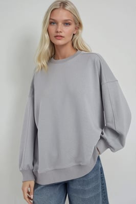 Lässiges Crewneck Strick Sweatshirt