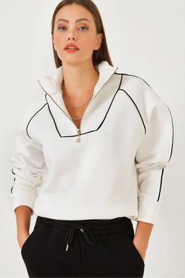 Hoodie mit verkürztem Schnitt und übergroßem Schnitt mit Pompon