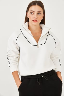Hoodie mit verkürztem Schnitt und übergroßem Schnitt mit Pompon