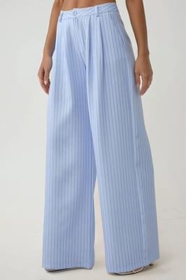 Pika-Kollektion Hochtaillierte Streifenweite Beinhose