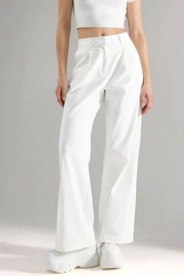 Hohe Taille Weite Palazzo-Hose