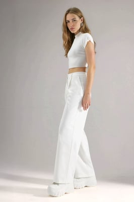 Hohe Taille Weite Palazzo-Hose