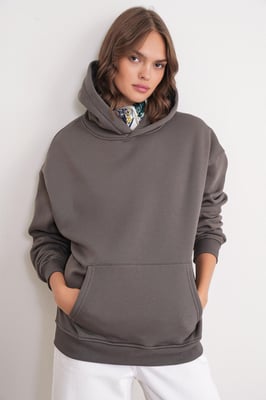 Übergroßer Kapuzenpullover mit Tasche