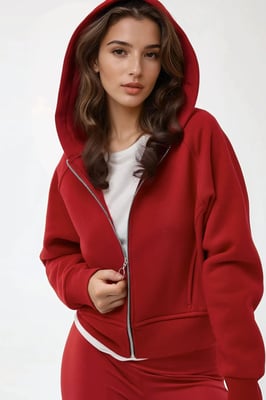 Lockere Passform mit Reißverschluss Hoodie