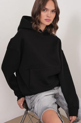 Übergroßer Kapuzenpullover mit Tasche
