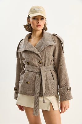 Lässige Passform Jacke mit Knopfverschluss