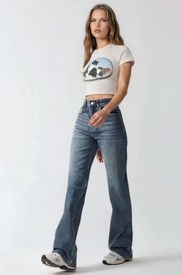 Normale Taille Gerade Bein Denim Jeans