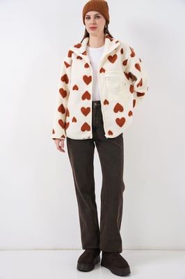 Oversized Plüschmantel mit Taschen