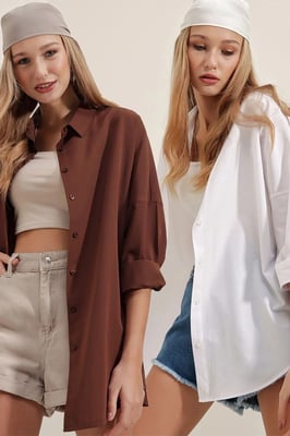 Oversized Popeline 2er-Pack Hemd