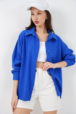Oversized Langarm-Hemd mit Knopfleiste