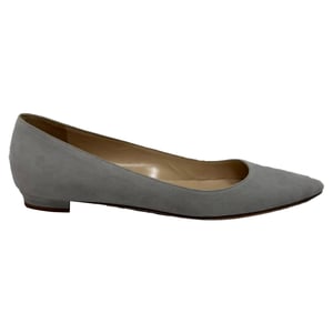 Manolo Blahnik Ballerinas mit spitzer Zehenpartie aus grauem Wildleder