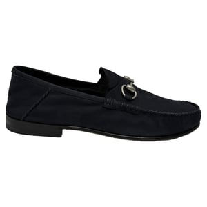 Gucci 1953 Horsebit Convertible Loafers in Navy Blue Suede