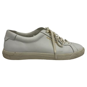 Saint Laurent Andy Low-Top-Sneaker aus weißem Kalbsleder