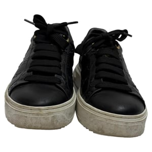 Louis Vuitton Monogram Time Out Sneakers aus schwarzem Leder