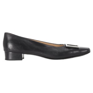 Ferragamo Pumps mit Schnallendetail aus schwarzem Leder