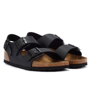 Birkenstock Milano Birko Flor Schwarze Ledersandalen