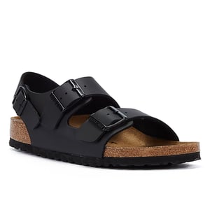 Birkenstock Milano Birko Flor Schwarze Ledersandalen
