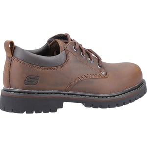 Skechers Tom Cats Leder Herrenschuhe In Dunkelbraun Mit Schnürung