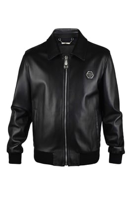 Philipp Plein Lederjacke Schwarz