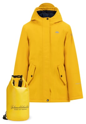 Schmuddelwedda Anorak + Tagesrucksack - SET Mädels dunkelgelb