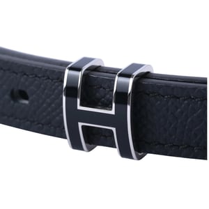 Hermès Pop H Gürtel, 15 mm, schwarzes Epsom-Leder, Palladium-Beschläge - 20er Jahre