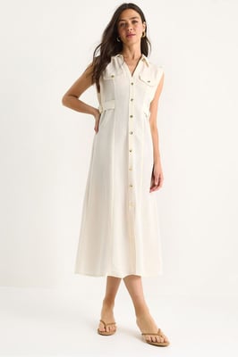 Gürtel-Detailliertes Midikleid