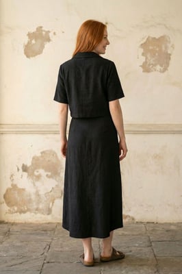 Crop-Shirt & Midi-Rock Co-Ord Set