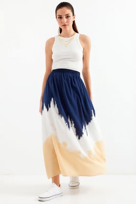 Gradient-Maxi-Rock mit elastischem Bund