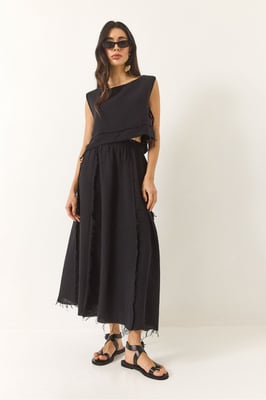 Texturierte Bluse und Rock aus Musselin, zwei-teiliges Set