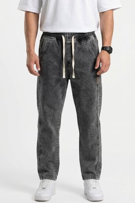 Lässige Denim-Hosen mit Zugbandbund