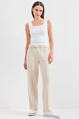 Strukturierte, cropped, weite Jogginghosen