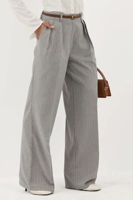 Gestreifte Weite Plisseehose aus Palazzo-Style