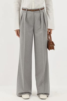 Gestreifte Weite Plisseehose aus Palazzo-Style