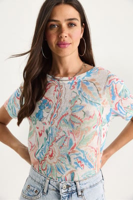 Transparentes Rundhals-T-Shirt