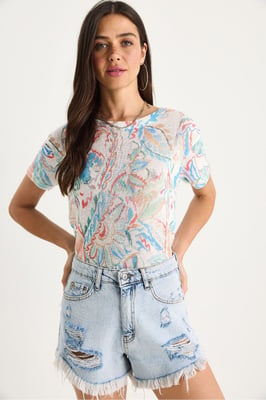 Transparentes Rundhals-T-Shirt