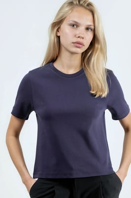 Rundhals Baumwoll-T-Shirt