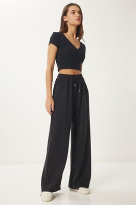 Hosen mit weitem Bein und Kordelzug